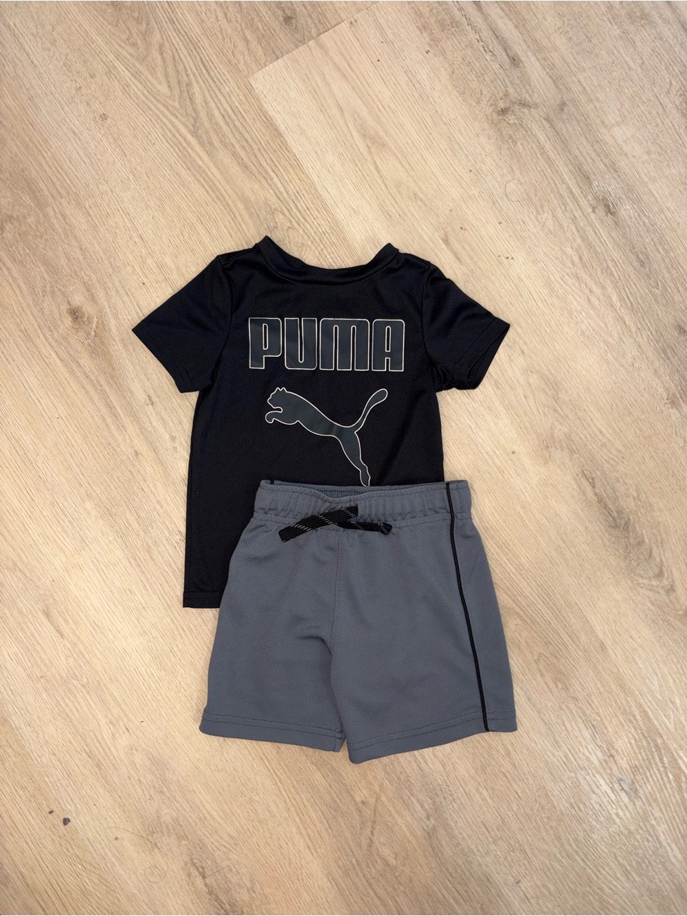 Puma Black Tee and Gray Shorts
